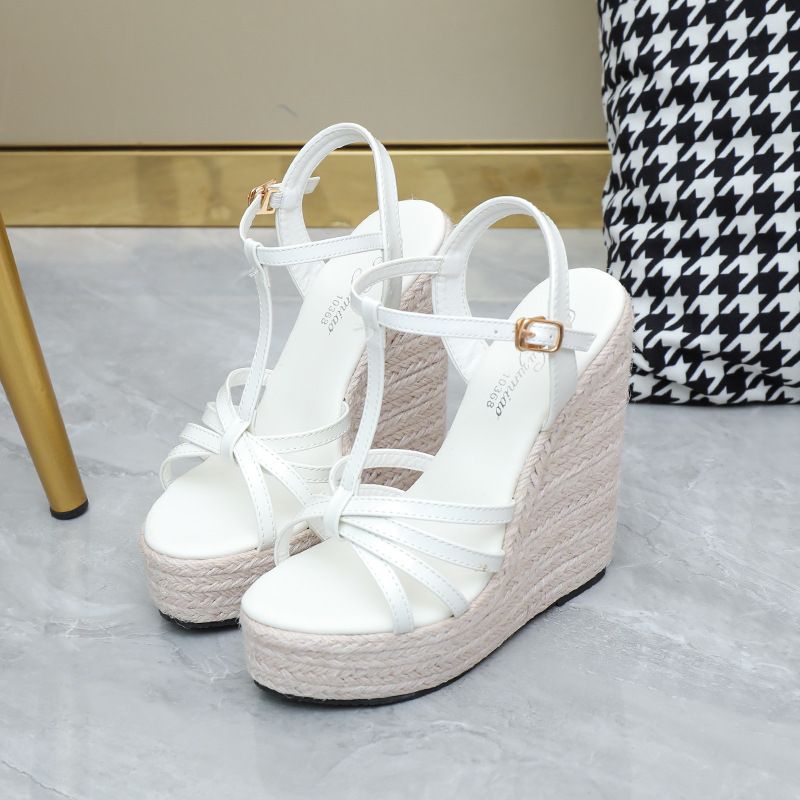 Women's Plus Size Wedge Heel Platform Sandals Woven Rope Simple_vogvips.com