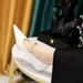 237-22 Style Banquet Women's Shoes: Mid Heel, Shiny Lacquer Leather, Shallow Mouth, Pointed Metal Chain, Straight Line,_vogvips.com