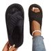 Plus-size Women's Thick-soled Cotton Slippers, Foreign Trade 2025 Winter Simple And Comfortable Home Cross-strap Furry_vogvips.com