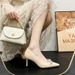 2025 New Autumn Internet Celebrity Wedding With Pointed, Niche, Shallow Mouth Temperament, Socialite Champagne Silver_vogvips.com