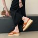 Platform Flip-Flops For Women, Fashionable Outdoor Wear, 2025 Summer New Style, Jute Rope, Height Increasing, Wedge_vogvips.com