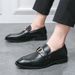 Cross-border Large Size 46 Pointed Toe Shiny Double Buckle For Men, British Casual Hairstylist Leather Shoes_vogvips.com
