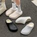 Towed Anti-slip Universal Dirty Slip-on Waterproof Outdoor Semi-towed Winter Cotton Slippers_vogvips.com