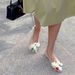 Korean Crystal Jelly New Niche Design Pointed Toe Shallow Mouth Single Shoes Mesh Flat DIY Sandals Women_vogvips.com