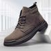 Breathable New Mid-top PU Sports Casual Lace-up Large Size Men_vogvips.com