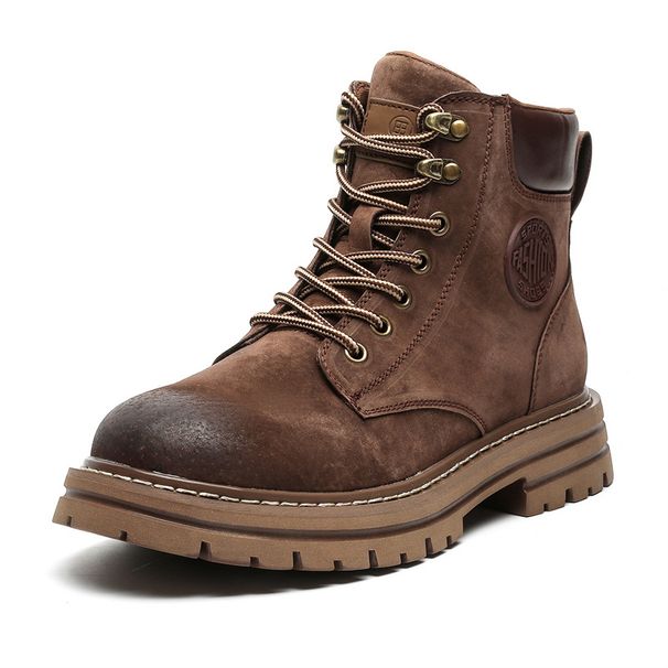 Martin Boots Men's Autumn Retro American Tooling Boots Leather Pig Bar Outdoor Wading Desert Short Boots_vogvips.com