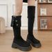 Thick-Soled Height-Increasing Slim Two-Way Foldable 2025 Autumn Winter New Solid Color Over-the-Knee Riding Extra Long_vogvips.com