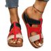Women's Shoes Large Size Thick Bottom Wedge Heel One Word Fish Mouth Sandals Summer New Beach Outdoor Open Toe Women's Shoes_vogvips.com