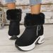 Women Ankle Boots Autumn Winter Short Boots Snow Winter New Comfortable Sports Casual Cotton Platform Wedge Thick Sole Fleece Lined Short Boots For W_vogvips.com