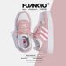 Women's Chunky Pink Sneakers Versatile White Sneakers Spring New Style Campus Style ZHQ68119_vogvips.com