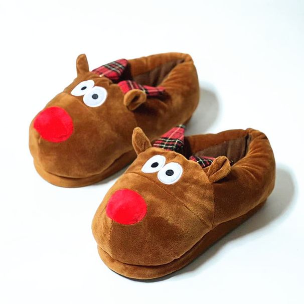 Foreign Trade Cross-Border COS Plush Slippers Christmas Reindeer Warm Home Indoor Toy Cartoon Shoes_vogvips.com