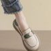 Maternity Caual Women' Leather 2025 Spring New Veratile Internet Celebrity Soft Sole Slip-On Loafer Flat Single_vogvips.com