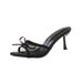 2025 Summer New European And American Style Women's Thin Heel Sandals With Bowknot Mesh Design, Elegant High Heels, Size_vogvips.com