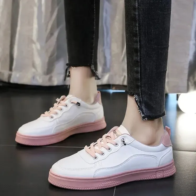 lace-up Women Comfort Pu Sneakers Leather Casual Shoes Woman White Sneaker Womens Flats Atillas Mujer Tenis Feminino_vogvips.com