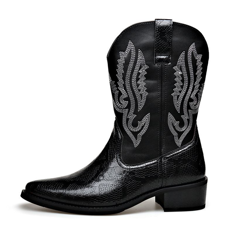 Autumn New Motorcycle Rider British V-Mouth Mid-Calf Men's Fashion Trend Martin Boots Large Size_vogvips.com