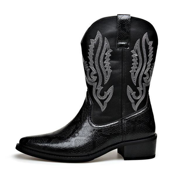 Autumn New Motorcycle Rider British V-Mouth Mid-Calf Men's Fashion Trend Martin Boots Large Size_vogvips.com