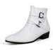 Men's High-Top Chelsea Boots - Stylish PU Leather Ankle Boots With Side Zipper, Slip-Resistant Rubber Sole, Comfortable & Fashionable For Casual_vogvips.com