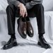 Men's Brogue Leather With Embossed Patterns, British Style, Trendy And High-end, Korean Version Suit Shoes,_vogvips.com
