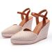 Women’s Shoes New Style Wedge Heel Thick Sole High Heel Women's Shoes Closed Toe Slippers Buckle Straw Rope Sole_vogvips.com