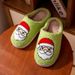 New Christmas Tree Cotton For Couples, Autumn And Winter Indoor Soft Sole Warm Fleece Parent-Child Slippers_vogvips.com