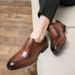Suitable For All Seasons Leather Size 38-45 Casual Men's Trendy Business Formal British Style Youth Brogue Shoes_vogvips.com