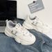 Dad Women Spring And Autumn New Korean Edition Student Fashion Leisure Sports Running Versatile Trendy White Shoes_vogvips.com