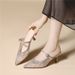 Mary Jane Slip-on Sandals, Breathable Mesh Casual Shoes, Early Spring 2026, Light Luxury Rhinestone Pointed Toe Stiletto_vogvips.com