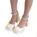 Women's Shoes New Thick Soled High Heeled One Strap Shoes For Women Hollow Versatile Mary Jane Shoes_vogvips.com