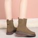 Winter Suede Cotton Shoes For Women, Cotton Leather Shoes, Soft Leather Wool Cotton Boots, Women's Short Boots, Mid Heeled Snow Boots_vogvips.com