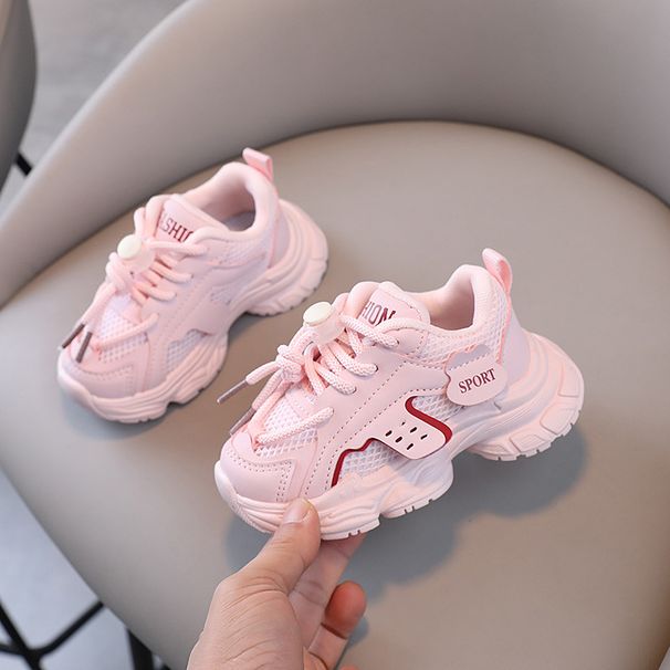 Girls' Sneakers 2026 Spring And Autumn Breathable Soft Sole Mesh Dad Boys' Lightweight Running Toddler Walking Shoes_vogvips.com