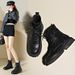 Autumn Winter New Black Martin Women's 2025 Motorcycle Versatile Thick-Soled Short Boots For Petite Women_vogvips.com