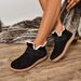 Cross-Border Plus Size Flat Warm Fleece-Lined Snow Boots 2024 New Solid Color Round Toe Slip-On Cotton Shoes For Foreign_vogvips.com