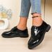 New Women's Lace Up Low Top Shoes British Style Round Toe Retro Plus Size Small Leather Footwear_vogvips.com