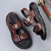 Summer Man Sandals Dual-Purpose Leather Mens Slippers Casual Outdoor Slides Beach Shoes Quick Dry Man Half Drag Flip_vogvips.com