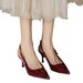 Women's High-heeled Shoes 2026 New Model, Metallic Stiletto Heel, Pointed Toe, Strap Design, Sexy Red Patent Leather_vogvips.com