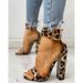 Women's Chunky Heel Pumps Belt Buckle Snake Pattern Thick Heel Sandals Women's Large Size 40 43sandals_vogvips.com