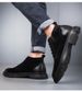 Top Martin Boots Men's Shoes Medium Tube Tooling Boots Velvet Warm Polish High-top Leather Boots Men_vogvips.com