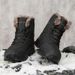 Casual Sports Men's Outdoor Warm Cotton Shoes Fashion Snow Boots Outdoor Hiking Shoes Black Velvet_vogvips.com