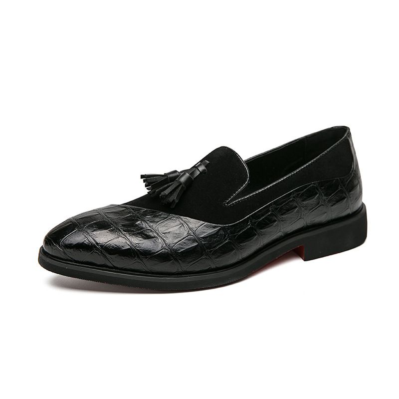 Large British Pointed Loafers 38-46 Tassel Hooded For Men's Business Casual Leather Shoes_vogvips.com
