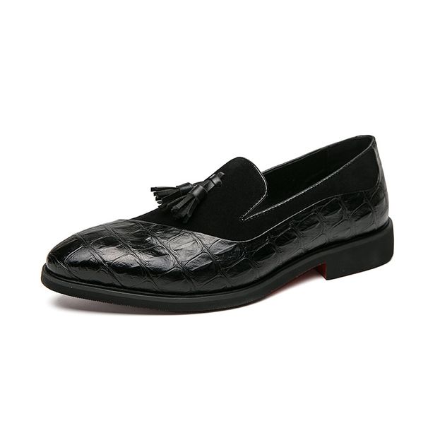 Large British Pointed Loafers 38-46 Tassel Hooded For Men's Business Casual Leather Shoes_vogvips.com