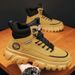 Autumn Men's High-Top Martin Boots, Men's Work Shoes, Trendy Versatile Thick-Soled British-Style Retro Hiking Ankle Boot_vogvips.com