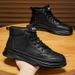 Martin Boots Men's Shoes Waterproof And Non-slip Chef Shoes Men's Work Shoes Leather Shoes Short Boots_vogvips.com