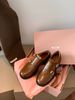 Cowhide Version Grape Mom Same British Style Exquisite Carved Brogue Genuine Loafers Women Monk Strap Small Leather_vogvips.com