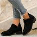 Women Ankle Boots Autumn Winter Short Boots Leopard Print Plus Size Women Celsea Boots British Style Solid Color Pointed Toe C Asual Back Zipper_vogvips.com
