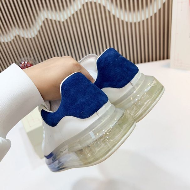 White Sneakers For Couples With Crystal Cushion Sole, Italian High-Quality Silk, Cowhide Leather Upper, Sheepskin Lining_vogvips.com
