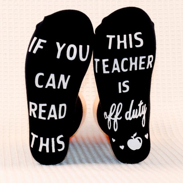 Mid-tube socks Cotton socks soles letter dot adhesive floor socks non-slip game socks_vogvips.com