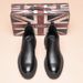 Chelsea Boots Men's Fleece Medium Help One Pedal Cigarette Boots Thick-soled Height Increasing Martin Boots Low-Top Boots_vogvips.com
