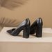 Chunky Heel High Heels Women's Leather For Professional Commuting, Office Workers, Civil Servants, Interview, 2025 New_vogvips.com