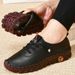 Platform Loafers Women's Casual Shoes 2024 New Summer Leather Flats Comfortable Slip On Mom Shoe Plus Size Oxfords Mujer Zapatos_vogvips.com