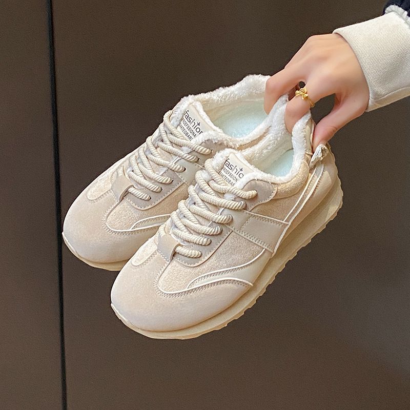 Fleece-Lined Sneakers For Women - Warm Running Shoes With Memory Foam | Winter-Proof Comfort For Jogging & Campus Life (Model JCF220-1)_vogvips.com
